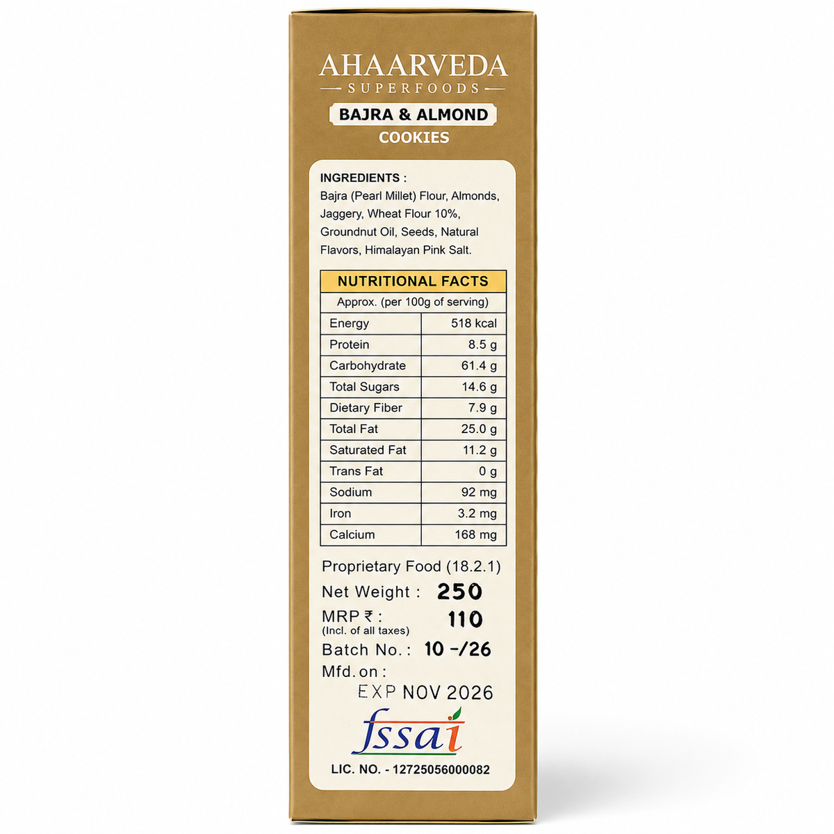 Komalika Bajra Cookies 250gm – Healthy Millet Cookies with Natural Sweetness