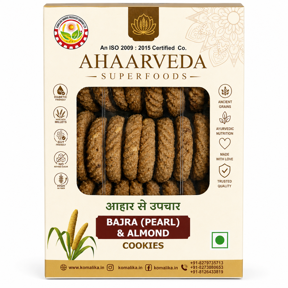 Komalika Bajra Cookies 250gm – Healthy Millet Cookies with Natural Sweetness