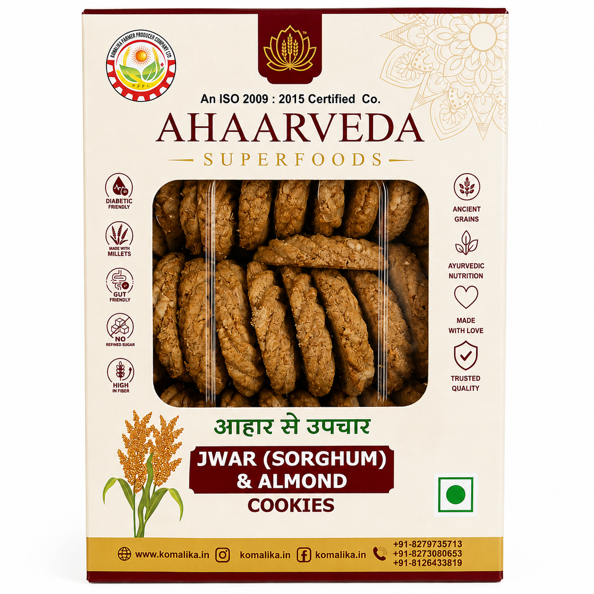 Komalika Jowar (Sorghum) Cookies 250gm – Wholesome & Fiber-Rich Millet Cookies