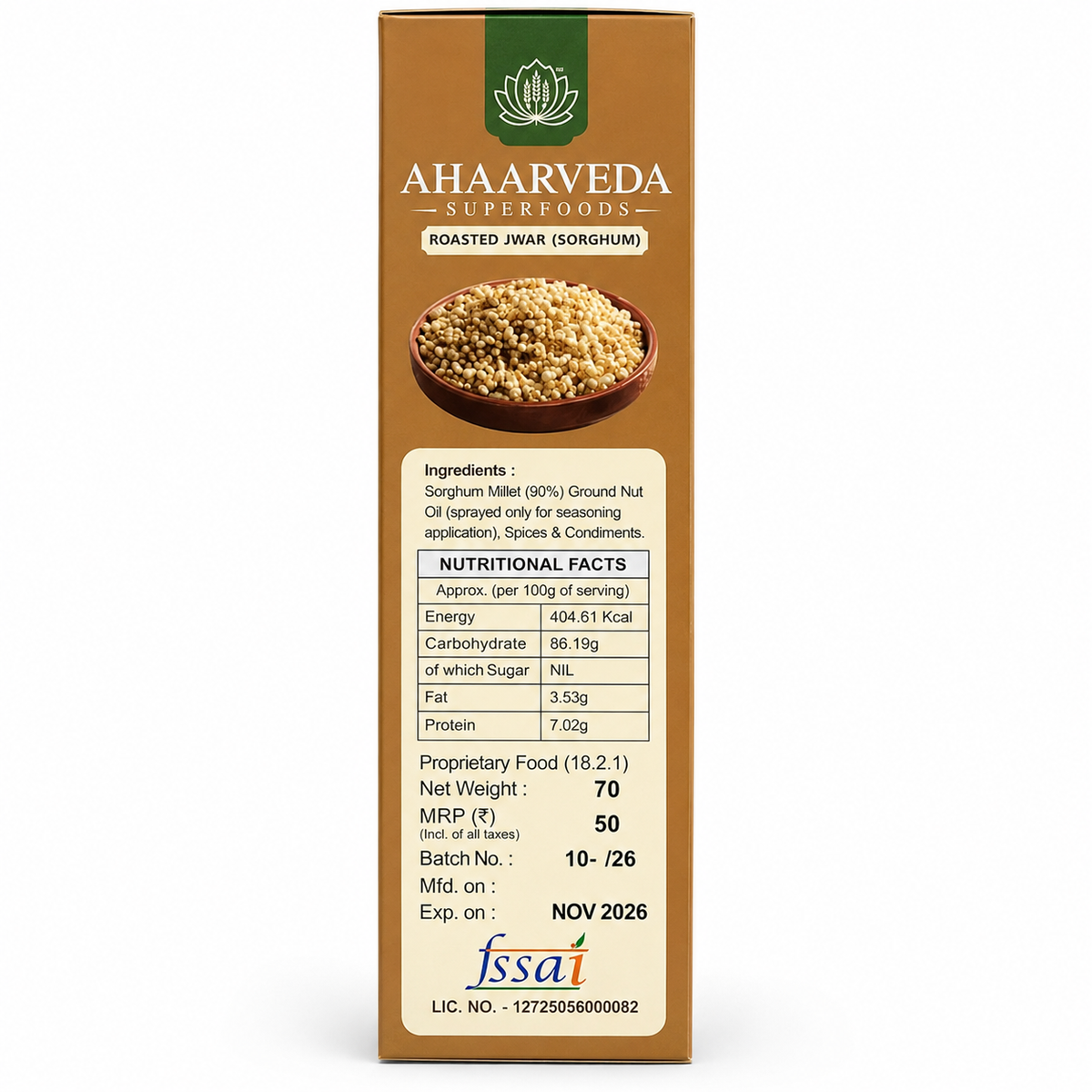 Komalika Roasted Jowar (Sorghum) – Light & Healthy Millet Snack