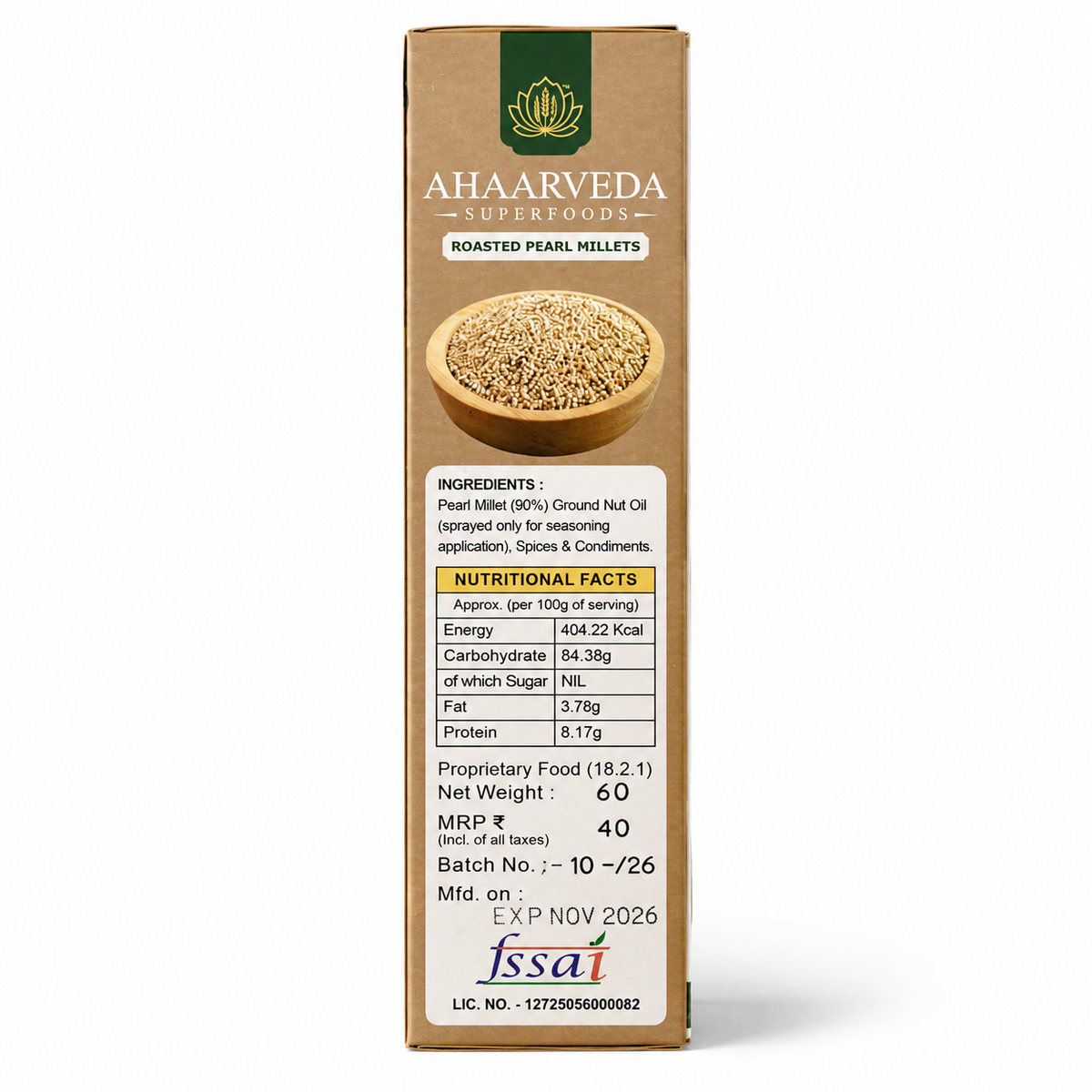 Komalika Roasted Pearl Millets – Crunchy & Nutritious Superfood Snack