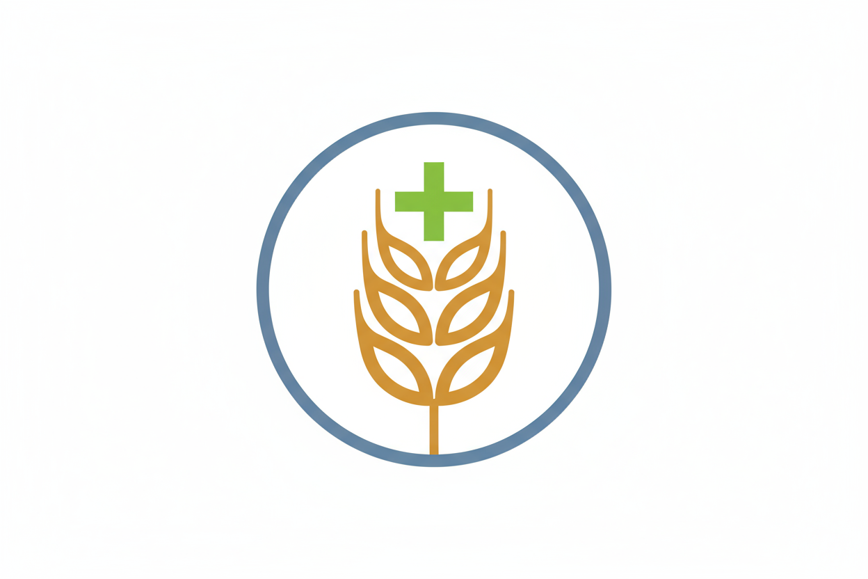 iber-rich food icon, wheat grain symbol with plus sign, modern vector illustration